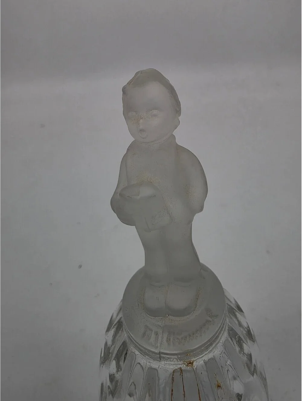 Goebel Glass Bell Figurine with Boy Holding Book